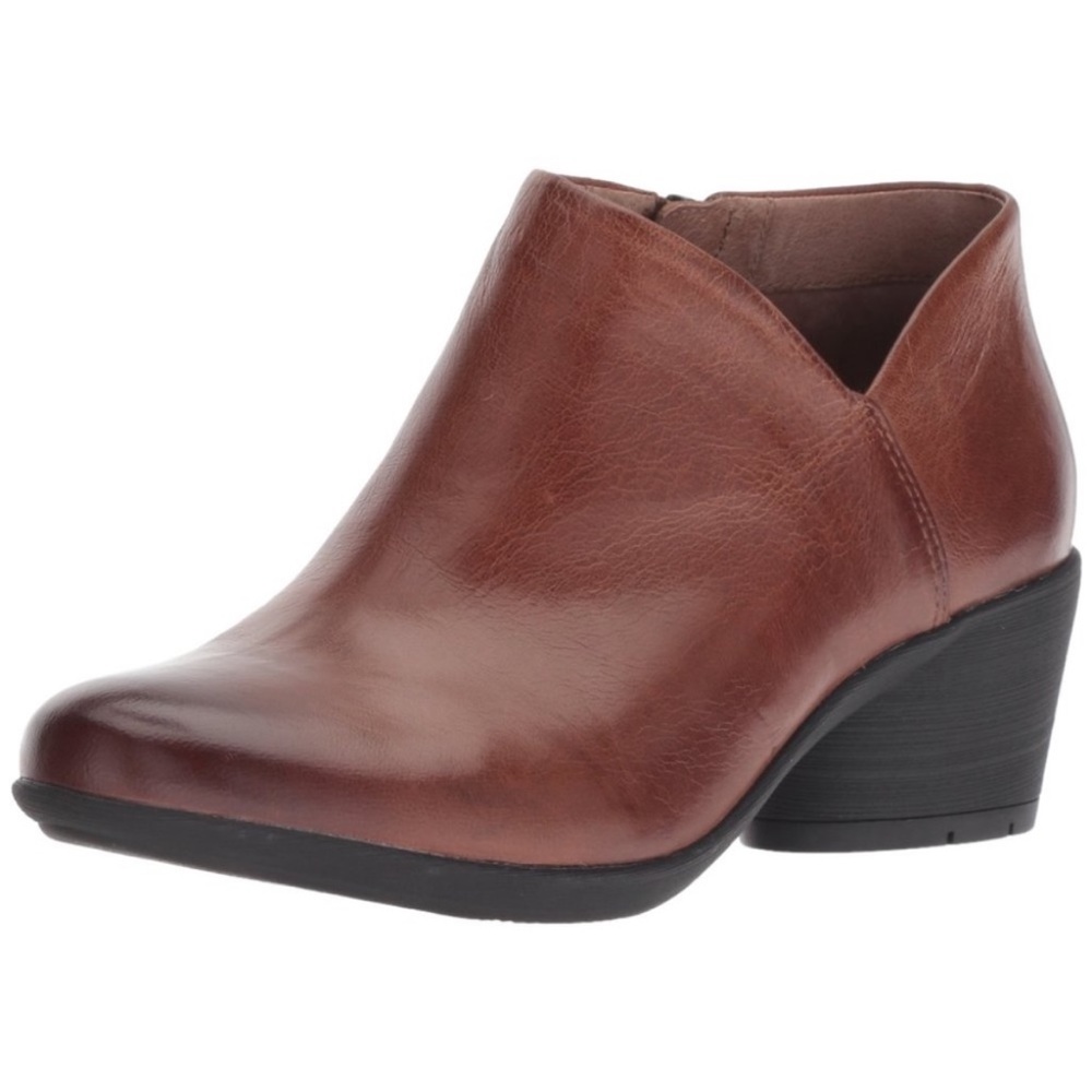 Dansko Raina Burnished Chestnut Leather Ankle Booties Size 38